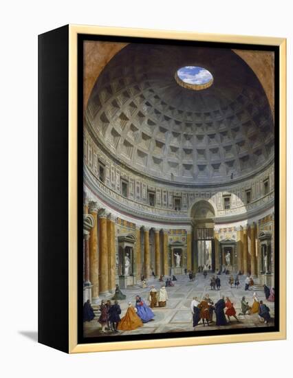 Interior of the Pantheon, Rome, C.1734-Giovanni Paolo Pannini-Framed Premier Image Canvas