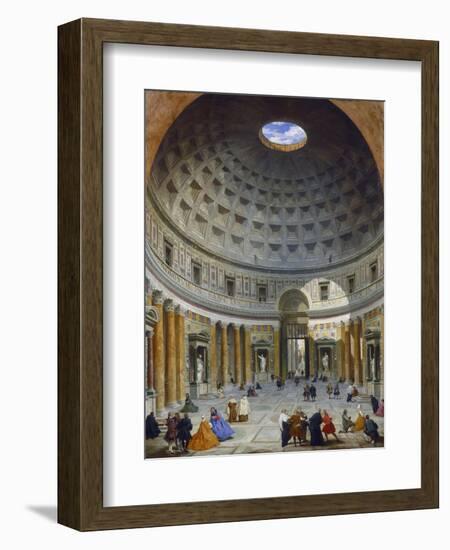 Interior of the Pantheon, Rome, C.1734-Giovanni Paolo Pannini-Framed Giclee Print