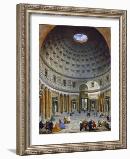 Interior of the Pantheon, Rome, C.1734-Giovanni Paolo Pannini-Framed Giclee Print