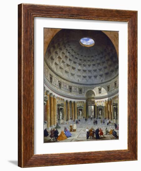 Interior of the Pantheon, Rome, C.1734-Giovanni Paolo Pannini-Framed Giclee Print