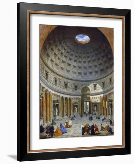 Interior of the Pantheon, Rome, C.1734-Giovanni Paolo Pannini-Framed Giclee Print