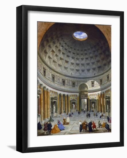 Interior of the Pantheon, Rome, C.1734-Giovanni Paolo Pannini-Framed Giclee Print