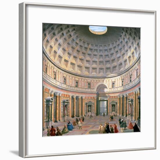 Interior of the Pantheon, Rome-Giovanni Paolo Pannini-Framed Giclee Print