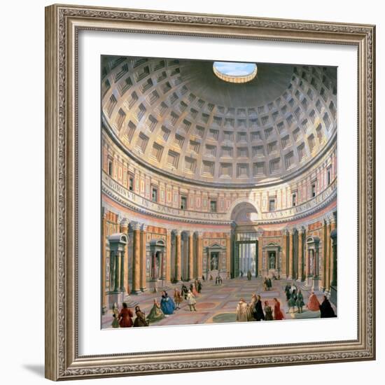 Interior of the Pantheon, Rome-Giovanni Paolo Pannini-Framed Giclee Print