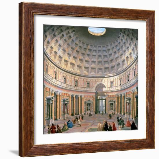 Interior of the Pantheon, Rome-Giovanni Paolo Pannini-Framed Giclee Print