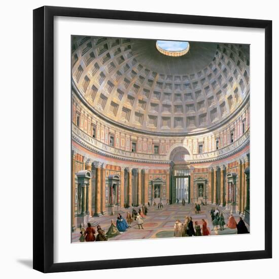 Interior of the Pantheon, Rome-Giovanni Paolo Pannini-Framed Giclee Print