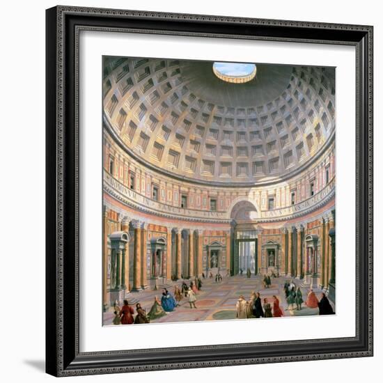 Interior of the Pantheon, Rome-Giovanni Paolo Pannini-Framed Giclee Print