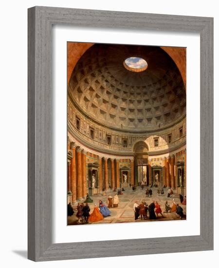 Interior of the Pantheon, Rome-Giovanni Paolo Panini-Framed Giclee Print