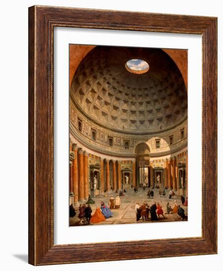 Interior of the Pantheon, Rome-Giovanni Paolo Panini-Framed Giclee Print