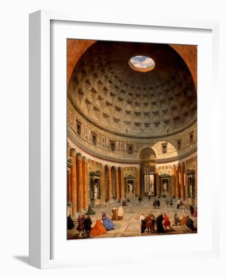 Interior of the Pantheon, Rome-Giovanni Paolo Panini-Framed Giclee Print