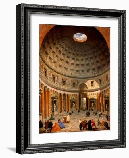 Interior of the Pantheon, Rome-Giovanni Paolo Panini-Framed Giclee Print