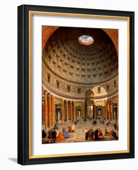 Interior of the Pantheon, Rome-Giovanni Paolo Panini-Framed Giclee Print