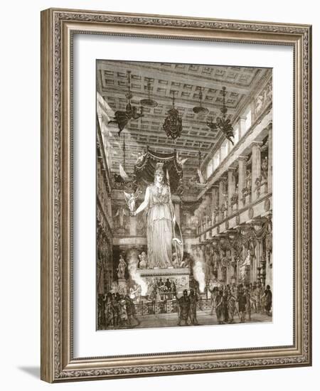 Interior of the Parthenon, Restored (Litho)-English-Framed Giclee Print