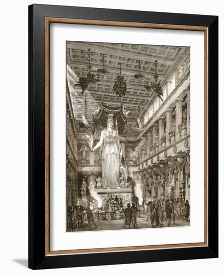 Interior of the Parthenon, Restored (Litho)-English-Framed Giclee Print