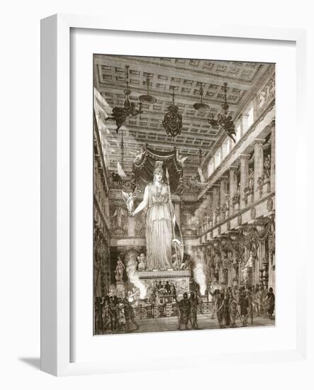 Interior of the Parthenon, Restored (Litho)-English-Framed Giclee Print