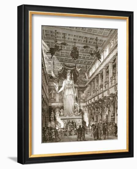 Interior of the Parthenon, Restored (Litho)-English-Framed Giclee Print