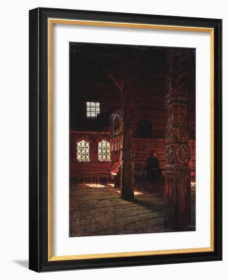 Interior of the Peter And Paul Church in Puchug-Vasili Vasilyevich Vereshchagin-Framed Giclee Print