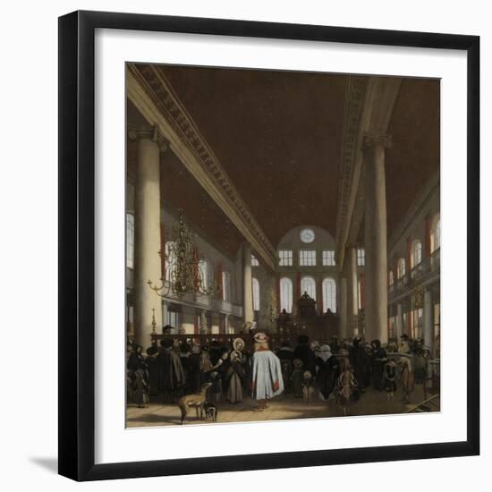 Interior of the Portuguese Synagogue in Amsterdam-Emanuel de Witte-Framed Art Print