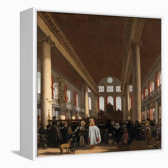 Interior of the Portuguese Synagogue in Amsterdam-Emanuel de Witte-Framed Premier Image Canvas