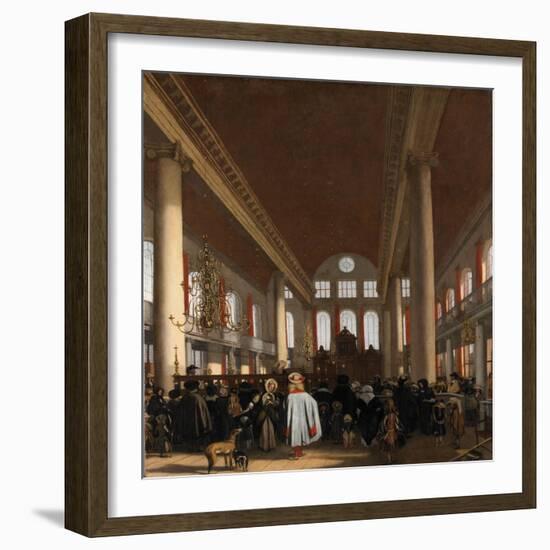 Interior of the Portuguese Synagogue in Amsterdam-Emanuel de Witte-Framed Giclee Print