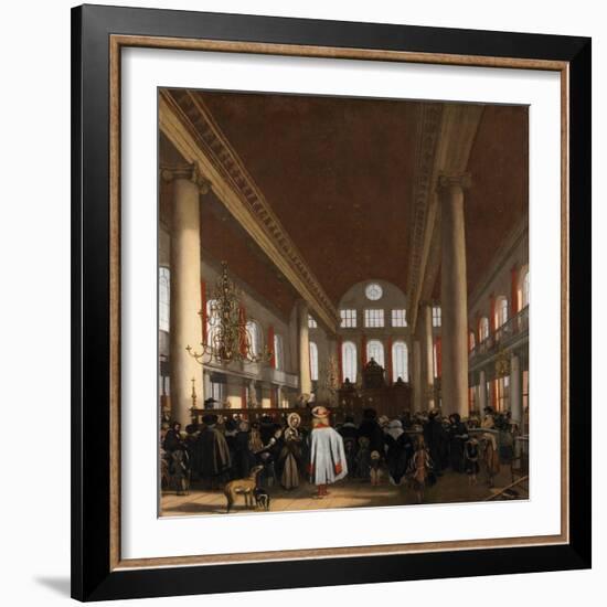 Interior of the Portuguese Synagogue in Amsterdam-Emanuel de Witte-Framed Giclee Print