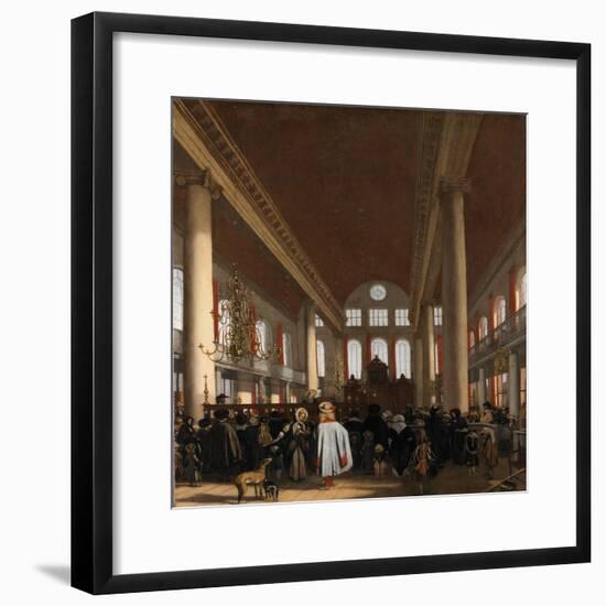 Interior of the Portuguese Synagogue in Amsterdam-Emanuel de Witte-Framed Giclee Print