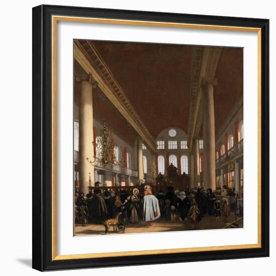 Interior of the Portuguese Synagogue in Amsterdam-Emanuel de Witte-Framed Giclee Print