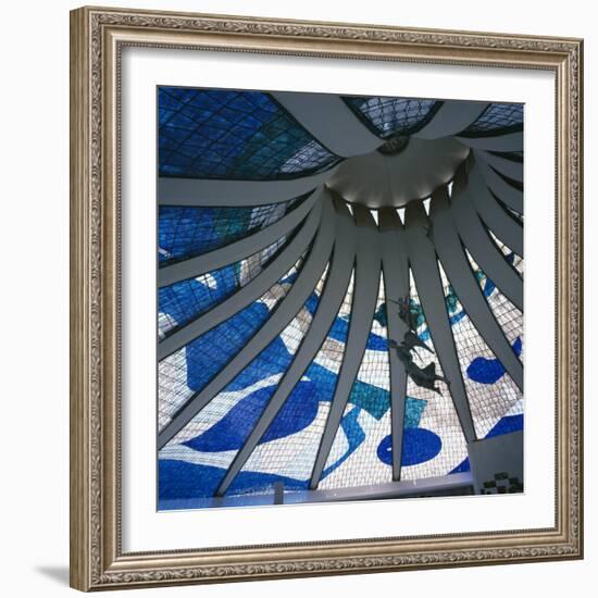 Interior of the Roof of the Catedral Metropolitana, Brasilia, Brazil, South America-Geoff Renner-Framed Photographic Print