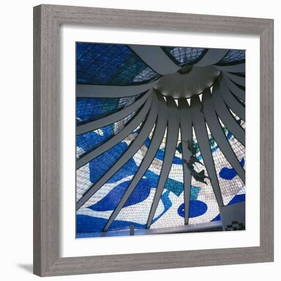 Interior of the Roof of the Catedral Metropolitana, Brasilia, Brazil, South America-Geoff Renner-Framed Photographic Print