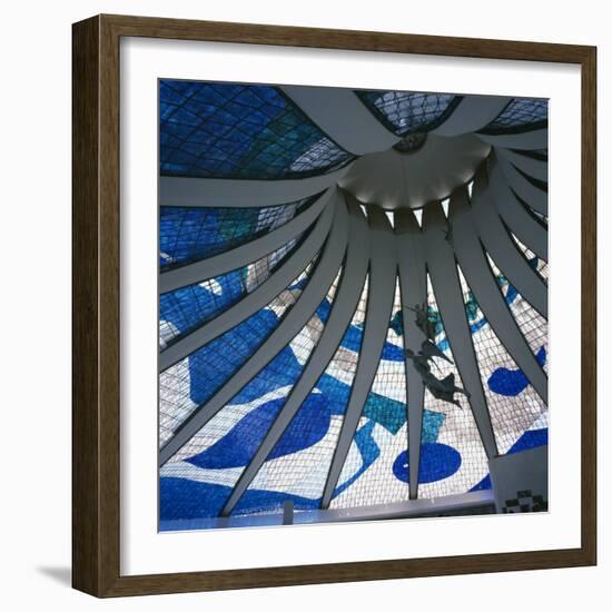 Interior of the Roof of the Catedral Metropolitana, Brasilia, Brazil, South America-Geoff Renner-Framed Photographic Print