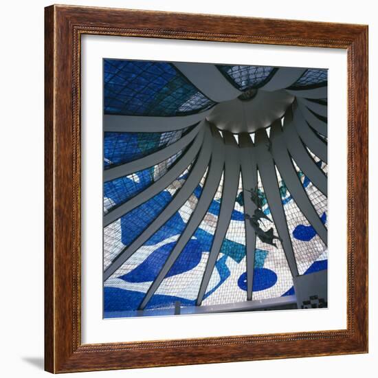 Interior of the Roof of the Catedral Metropolitana, Brasilia, Brazil, South America-Geoff Renner-Framed Photographic Print