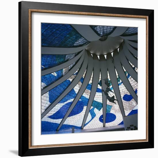 Interior of the Roof of the Catedral Metropolitana, Brasilia, Brazil, South America-Geoff Renner-Framed Photographic Print