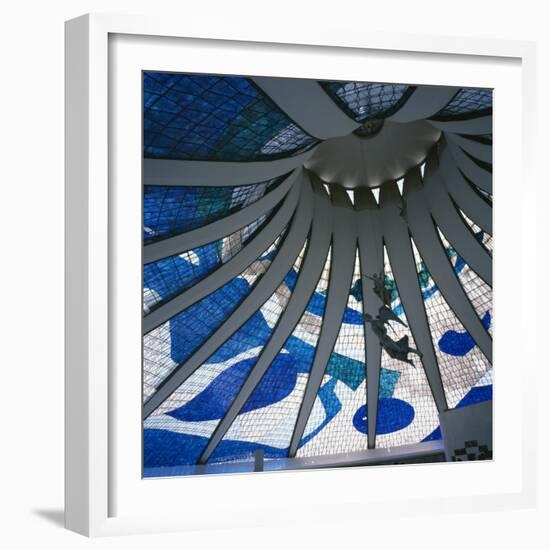 Interior of the Roof of the Catedral Metropolitana, Brasilia, Brazil, South America-Geoff Renner-Framed Photographic Print
