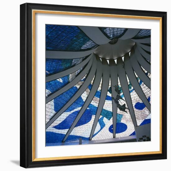 Interior of the Roof of the Catedral Metropolitana, Brasilia, Brazil, South America-Geoff Renner-Framed Photographic Print