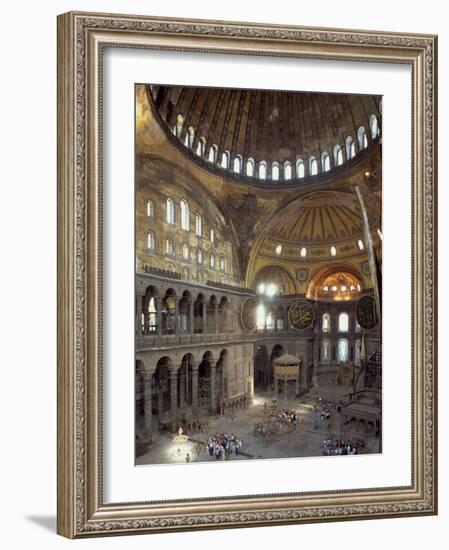 Interior of the Santa Sofia Mosque, Originally a Byzantine Church, Istanbul, Turkey-Woolfitt Adam-Framed Photographic Print