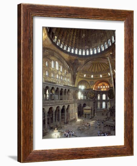 Interior of the Santa Sofia Mosque, Originally a Byzantine Church, Istanbul, Turkey-Woolfitt Adam-Framed Photographic Print