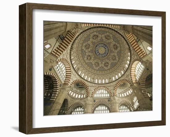 Interior of the Selimiye Mosque, Edirne, Anatolia, Turkey, Eurasia-Adam Woolfitt-Framed Photographic Print