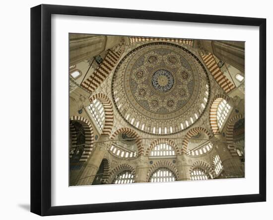 Interior of the Selimiye Mosque, Edirne, Anatolia, Turkey, Eurasia-Adam Woolfitt-Framed Photographic Print