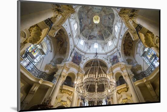 Interior of the St. Nicholas Church, Mala Strana, Prague, Czech Republic, Europe-Michael Runkel-Mounted Photographic Print