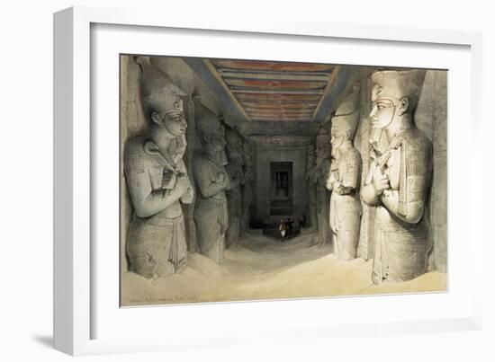 'Interior of the Temple of Abu Simbel', Nubia, Egypt, c1845-David Roberts-Framed Giclee Print