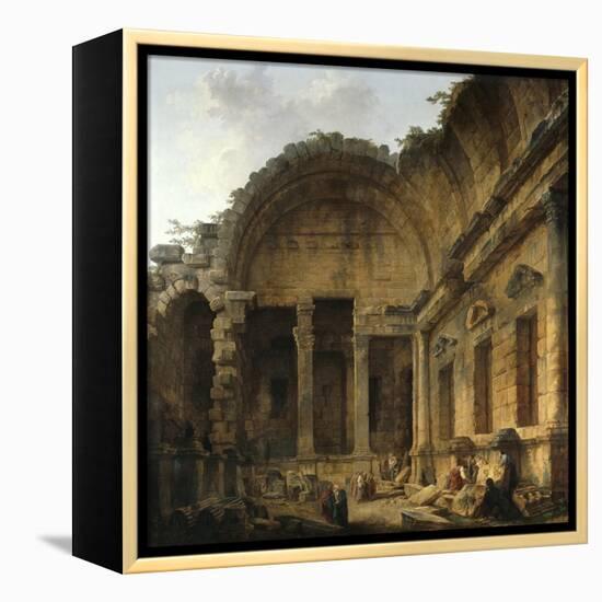 Interior of the Temple of Diana at Nimes. 1786-Hubert Robert-Framed Stretched Canvas