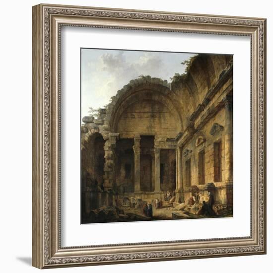 Interior of the Temple of Diana at Nimes. 1786-Hubert Robert-Framed Art Print