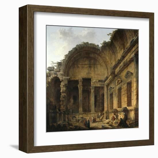 Interior of the Temple of Diana at Nimes. 1786-Hubert Robert-Framed Art Print