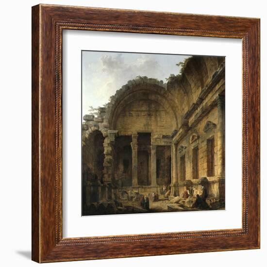 Interior of the Temple of Diana at Nimes. 1786-Hubert Robert-Framed Art Print