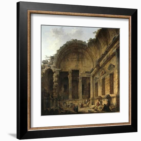 Interior of the Temple of Diana at Nimes. 1786-Hubert Robert-Framed Art Print