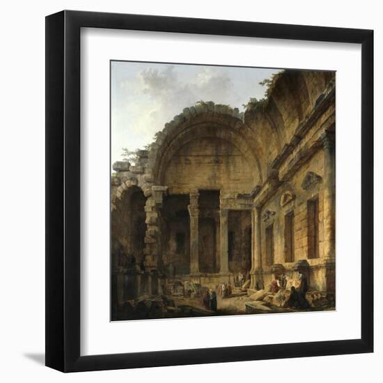 Interior of the Temple of Diana at Nimes. 1786-Hubert Robert-Framed Art Print