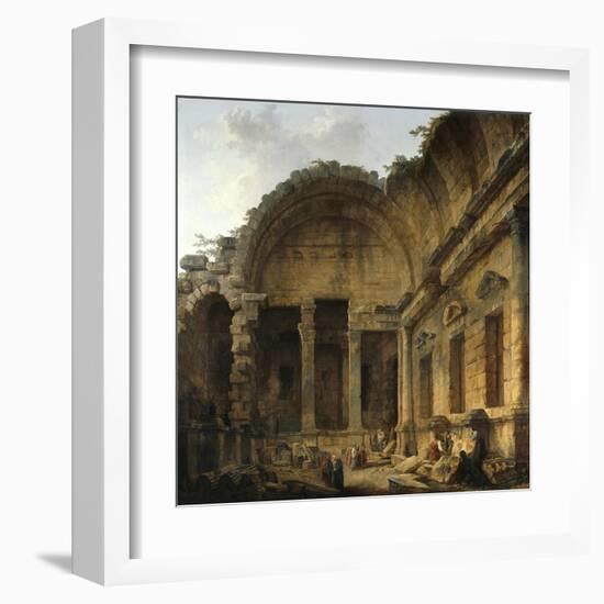 Interior of the Temple of Diana at Nimes. 1786-Hubert Robert-Framed Art Print