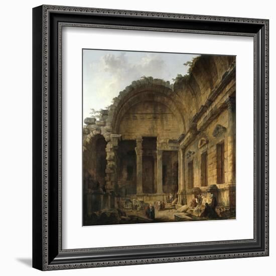 Interior of the Temple of Diana at Nimes. 1786-Hubert Robert-Framed Art Print