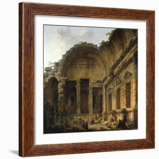 Interior of the Temple of Diana at Nimes. 1786-Hubert Robert-Framed Art Print