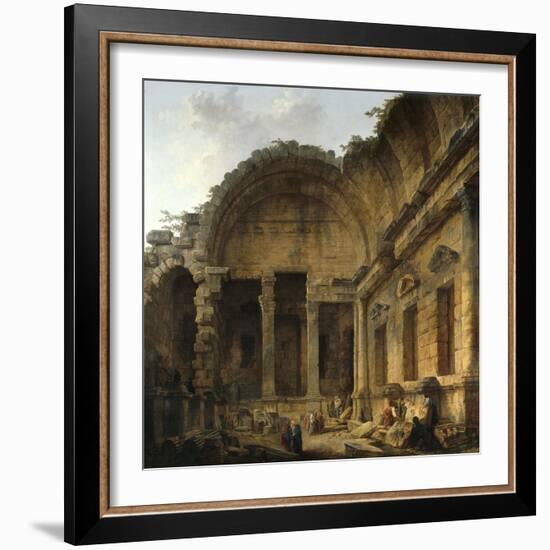 Interior of the Temple of Diana at Nimes. 1786-Hubert Robert-Framed Art Print